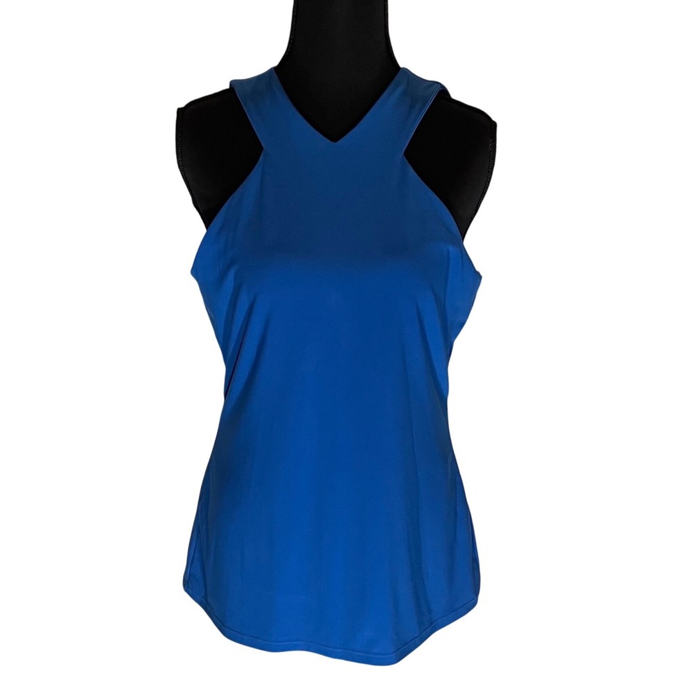Lauren Ralph Lauren Royal‎ Blue Halter V-Neck Sleeveless Classic Blouse Top 
Med